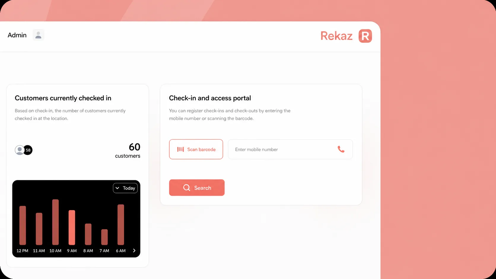 Rekaz interface for managing bookings and services